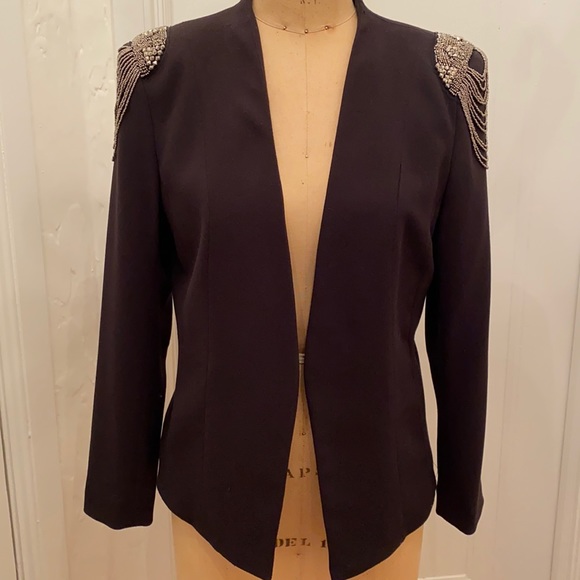 Beautiful H & M black crepe evening jacket